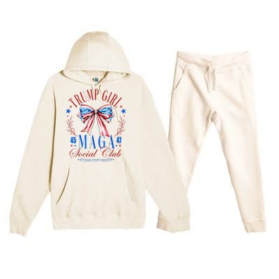 Trump Girl 45 47 Maga Est 2024 Social Club Happy 4th Of July Premium Hooded Sweatsuit Set