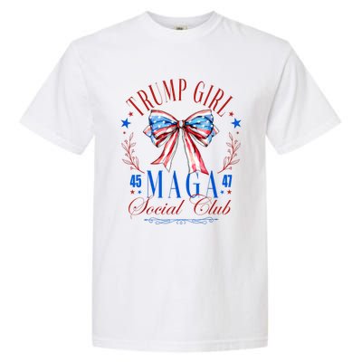 Trump Girl 45 47 Maga Est 2024 Social Club Happy 4th Of July Garment-Dyed Heavyweight T-Shirt