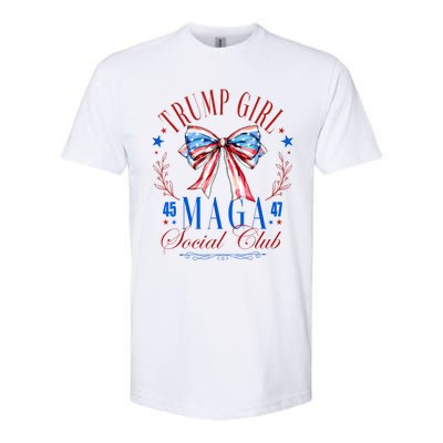 Trump Girl 45 47 Maga Est 2024 Social Club Happy 4th Of July Softstyle® CVC T-Shirt