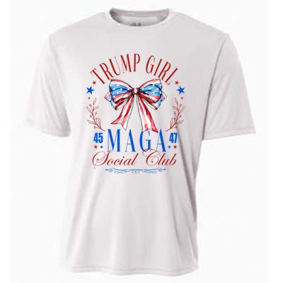 Trump Girl 45 47 Maga Est 2024 Social Club Happy 4th Of July Cooling Performance Crew T-Shirt