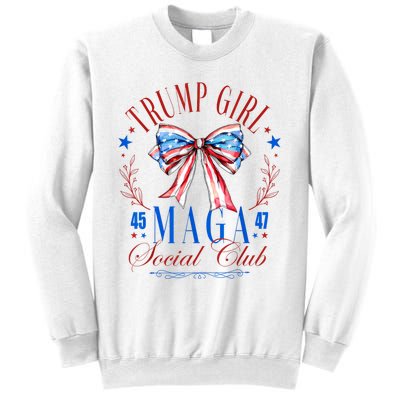 Trump Girl 45 47 Maga Est 2024 Social Club Happy 4th Of July Sweatshirt