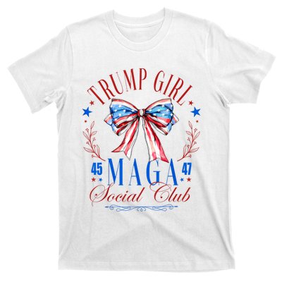 Trump Girl 45 47 Maga Est 2024 Social Club Happy 4th Of July T-Shirt