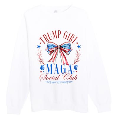 Trump Girl 45 47 Maga Est 2024 Social Club Happy 4th Of July Premium Crewneck Sweatshirt