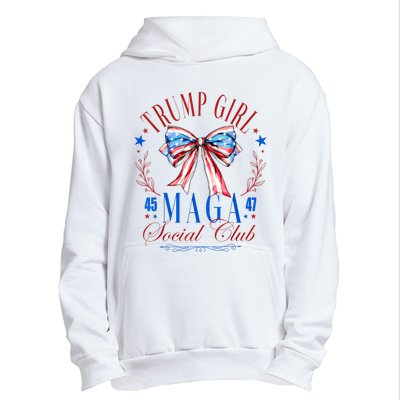 Trump Girl 45 47 Maga Est 2024 Social Club Happy 4th Of July Urban Pullover Hoodie