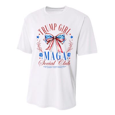 Trump Girl 45 47 Maga Est 2024 Social Club Happy 4th Of July Performance Sprint T-Shirt