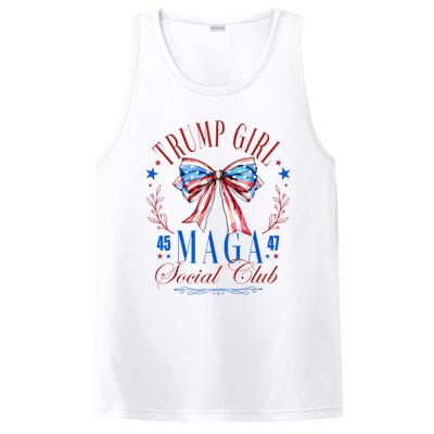 Trump Girl 45 47 Maga Est 2024 Social Club Happy 4th Of July PosiCharge Competitor Tank