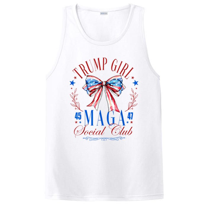 Trump Girl 45 47 Maga Est 2024 Social Club Happy 4th Of July PosiCharge Competitor Tank