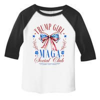 Trump Girl 45 47 Maga Est 2024 Social Club Happy 4th Of July Toddler Fine Jersey T-Shirt