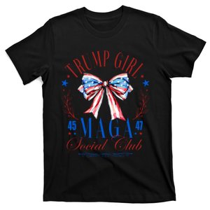 Trump Girl 45 47 Maga Est 2024 Social Club Happy 4th Of July T-Shirt