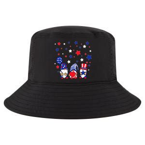 Three Gnomes 4th Of July Red White and Blue Cool Comfort Performance Bucket Hat