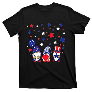 Three Gnomes 4th Of July Red White and Blue T-Shirt