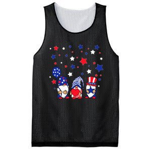 Three Gnomes 4th Of July Red White and Blue Mesh Reversible Basketball Jersey Tank