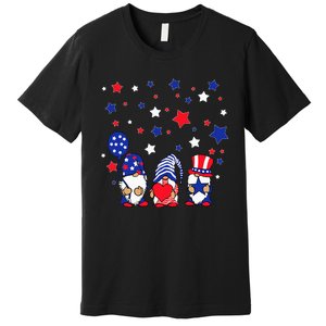 Three Gnomes 4th Of July Red White and Blue Premium T-Shirt