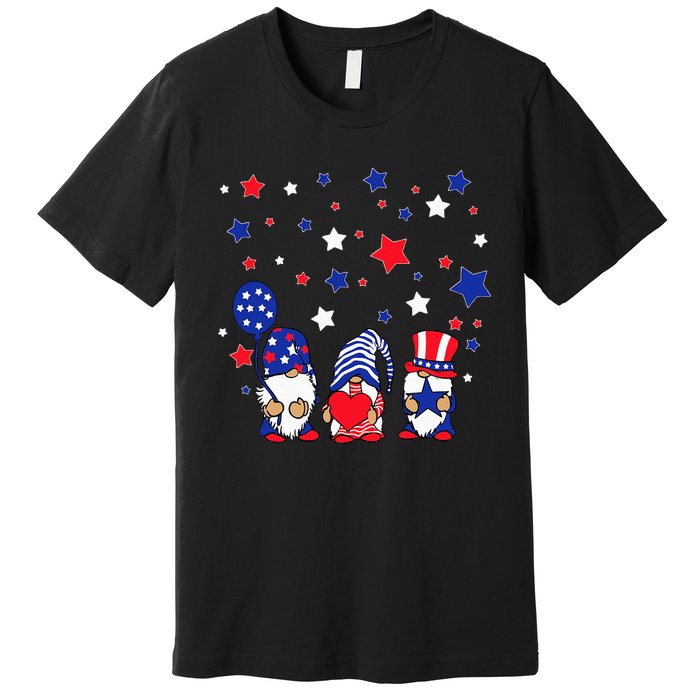 Three Gnomes 4th Of July Red White and Blue Premium T-Shirt