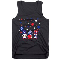 Three Gnomes 4th Of July Red White and Blue Tank Top