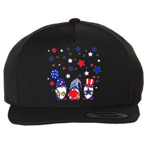 Three Gnomes 4th Of July Red White and Blue Wool Snapback Cap