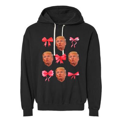 Trump Girl 47 President Maga Coquette Bow Girly Garment-Dyed Fleece Hoodie