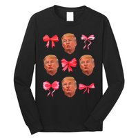 Trump Girl 47 President Maga Coquette Bow Girly Long Sleeve Shirt