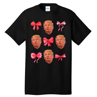 Trump Girl 47 President Maga Coquette Bow Girly Tall T-Shirt