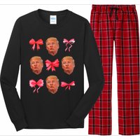 Trump Girl 47 President Maga Coquette Bow Girly Long Sleeve Pajama Set