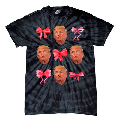 Trump Girl 47 President Maga Coquette Bow Girly Tie-Dye T-Shirt