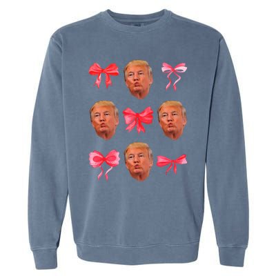 Trump Girl 47 President Maga Coquette Bow Girly Garment-Dyed Sweatshirt