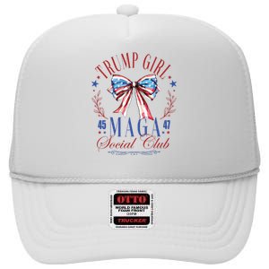 Trump Girl 45 47 Maga Est 2024 Social Club High Crown Mesh Back Trucker Hat