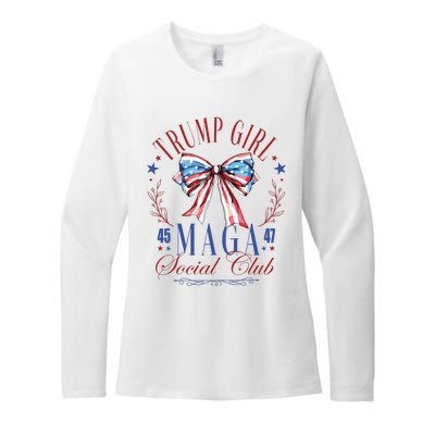 Trump Girl 45 47 Maga Est 2024 Social Club Womens CVC Long Sleeve Shirt