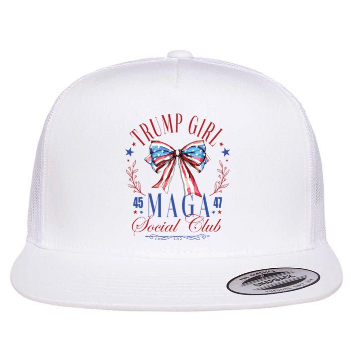 Trump Girl 45 47 Maga Est 2024 Social Club Flat Bill Trucker Hat