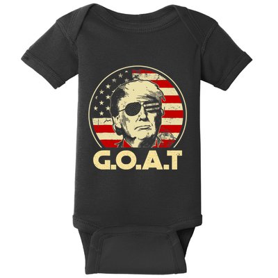 Trump Goat 45th Presidential Circle Back Election 2024 Baby Bodysuit