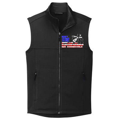 The Grill-father 4th Of July Funny Grilling BBQ American Dad Collective Smooth Fleece Vest