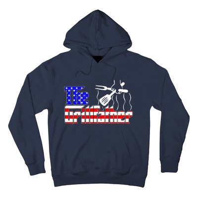 The Grill-father 4th Of July Funny Grilling BBQ American Dad Hoodie