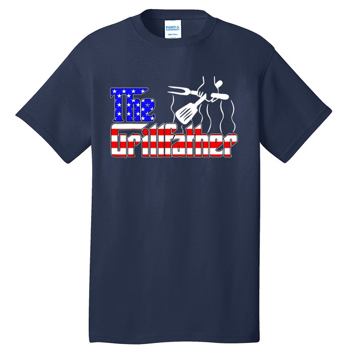 The Grill-father 4th Of July Funny Grilling BBQ American Dad Tall T-Shirt