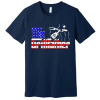 The Grill-father 4th Of July Funny Grilling BBQ American Dad Premium T-Shirt