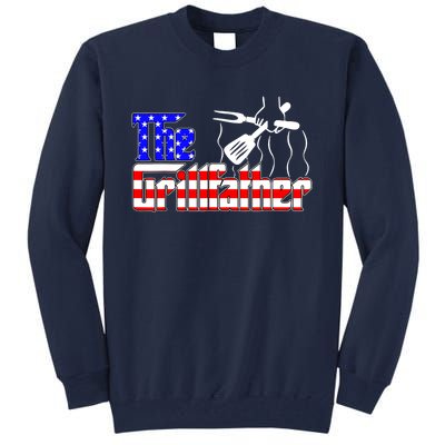 The Grill-father 4th Of July Funny Grilling BBQ American Dad Tall Sweatshirt