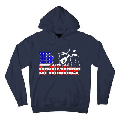 The Grill-father 4th Of July Funny Grilling BBQ American Dad Tall Hoodie