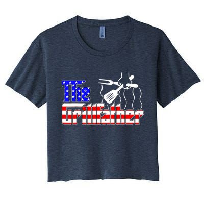 The Grill-father 4th Of July Funny Grilling BBQ American Dad Crop Top