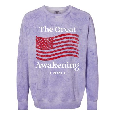 The Great Awakening 2024 Election Usa Flag Colorblast Crewneck Sweatshirt