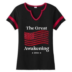 The Great Awakening 2024 Election Usa Flag Ladies Halftime Notch Neck Tee