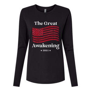 The Great Awakening 2024 Election Usa Flag Womens Cotton Relaxed Long Sleeve T-Shirt