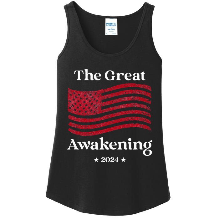 The Great Awakening 2024 Election Usa Flag Ladies Essential Tank