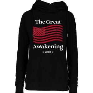 The Great Awakening 2024 Election Usa Flag Womens Funnel Neck Pullover Hood