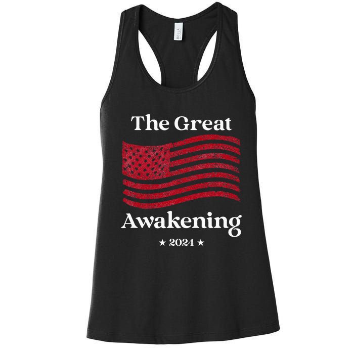 The Great Awakening 2024 Election Usa Flag Women's Racerback Tank