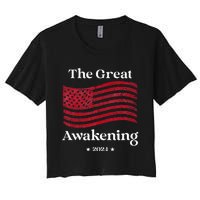 The Great Awakening 2024 Election Usa Flag Women's Crop Top Tee