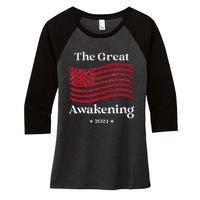 The Great Awakening 2024 Election Usa Flag Women's Tri-Blend 3/4-Sleeve Raglan Shirt