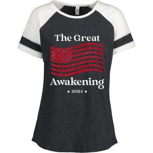 The Great Awakening 2024 Election Usa Flag Enza Ladies Jersey Colorblock Tee