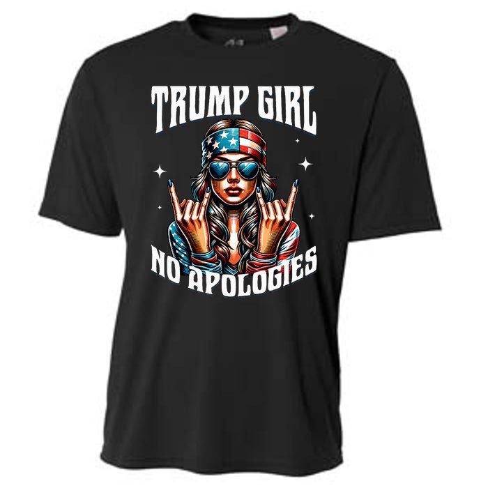 Trump Girl American Girl No Apologies 2024 Maga Cooling Performance Crew T-Shirt