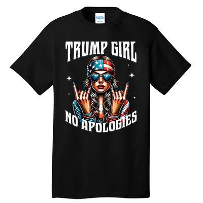 Trump Girl American Girl No Apologies 2024 Maga Tall T-Shirt