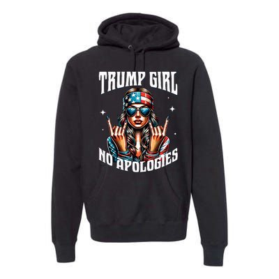 Trump Girl American Girl No Apologies 2024 Maga Premium Hoodie