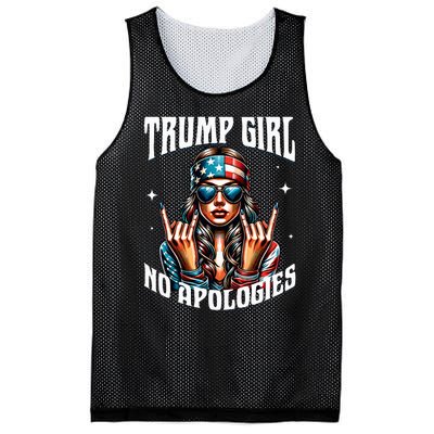 Trump Girl American Girl No Apologies 2024 Maga Mesh Reversible Basketball Jersey Tank